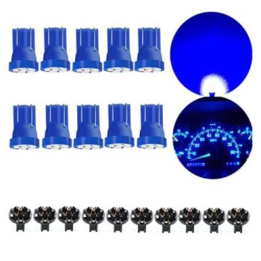 Imagem de DSSOOY Lâmpada LED T10 194 168, 2825 T10 W5W 6SMD Luz automotiva azul, painel de instrumentos, painel de painel, cúpula, luz de mapa, luz de porta, luz de cortesia, luz de placa de licença, pacote com