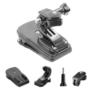 Imagem de momerch Suporte de alça de ombro para mochila com clipe de 360 sacos anexar com base adaptador de tripé de liberação rápida compatível com Go Pro Hero 12 11 10 9 8 7 6 e mais (preto)