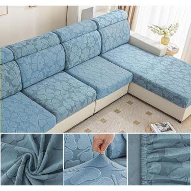 Imagem de Sofá De Estiramento Slipcover Sofá Capa Protetor De Móveis Sofá Macio Com Fundo Elástico Para Crianças, Poliéster Spandex Jacquard Tecido (A,Azul05)