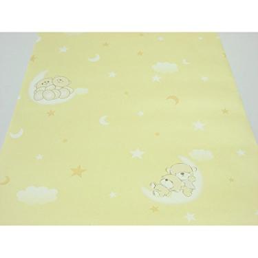 Imagem de Papel de Parede Infantil - Amarelo com Desenhos Variados - Rolo com 10m x 53cm - LMS-PPY-YWC3-4
