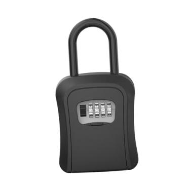 Imagem de Kokiya Chaves armário organizador chaves caixa de armazenamento bloqueio combinação à prova de intempéries 4 dígitos caso seguro para hotéis senhorio loja, preto