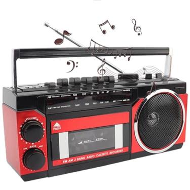 Imagem de Tocador de cassetes portátil, gravador de toca-fitas, rádio multibanda USB AM/FM/SW, re...