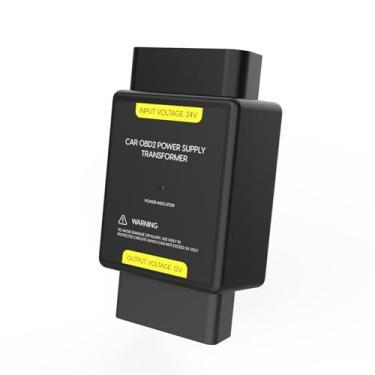 Imagem de Transformador de fonte de alimentação OBD2 para carro 24 V para 12 V Conversor de fonte de alimentação OBD2 Conversor de voltagem 16 pinos Adaptador Conector Ferramenta para caminhão, ônibus, HD