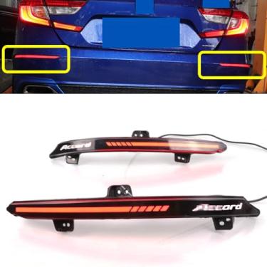 Imagem de KITOCARTOP Luz traseira refletora de para-choque traseiro de LED para Honda Accord 2018 2019 2020 2021 2022 com luz de direção/freio/seta, peças de luz de neblina Plug and Play, lente fumê