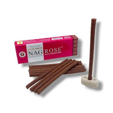 Imagem de Incenso Golden Nag Rose Dhoop Tibetano sem vareta - 10 sticks + incensário