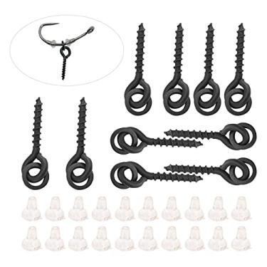 Imagem de Parafusos de isca com batentes de anel de carpa, fáceis de transportar e usar Parafusos de isca Chod Rig batentes leves e compactos práticos Design simples para exterior(Branco)