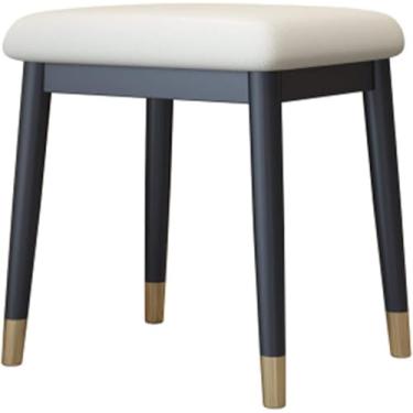 Imagem de Penteadeira de luxo com luz, banco simples para maquiagem doméstica, penteadeira, preto, 32x38x42cm