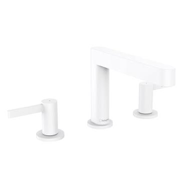 Imagem de hansgrohe 76033701 Finoris Wide-Spread 110 com ralo pop-up, branco fosco 1,2 GPM torneira de banheiro generalizada
