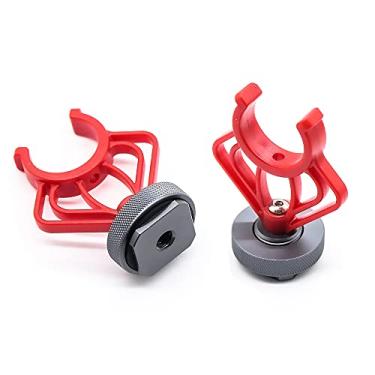 Imagem de 2 peças de suporte para microfone para câmera, suporte de choque, parafuso fêmea de 1/10.2 cm para RODE VideoMicro, MM1, VXR10, MCM-1, M80, mini microfone espingarda cardioide, base de alumínio