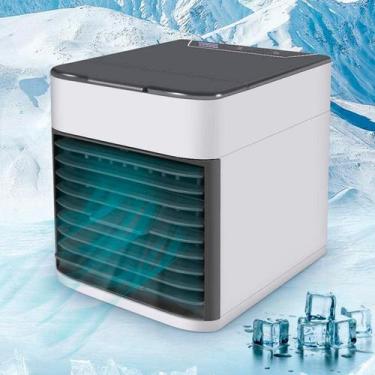 Imagem de Mini ar condicionado USB portátil com ventilador para uso pessoal em p