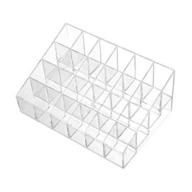 Imagem de harayaa Suporte para batons, organizador de gloss labial, caixa de armazenamento transparente com 24 compartimentos