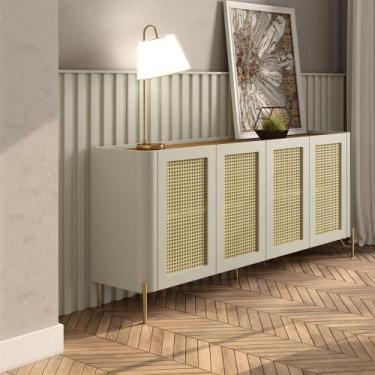 Imagem de Aparador Buffet com Porta Sextavada com Painel Ripado 240cm - Casa Lar