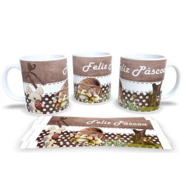 Imagem de Canecas de Porcelana Branca Personalizadas Coleção Feliz Pascoa - Esta