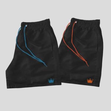 Imagem de Kit 2 Short Praia Masculino Coroa Bermuda Verão Short Tactel Verão - M
