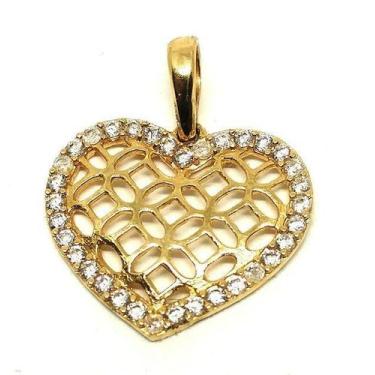 Imagem de Pingente de ouro 18k Coração com Pedras - Elegancy Joias