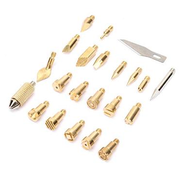 Imagem de 22 Pçs Ferro de Solda Elétrica de Bronze Queima de Caneta Ponta Pirografia Acessórios Kit para Artesanato Casa Pirografia Soldagem