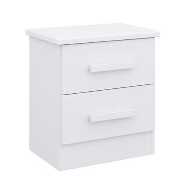 Imagem de Mesa de Cabeceira com 2 Gavetas - New Athos-Branco - Móveis D'Doro
