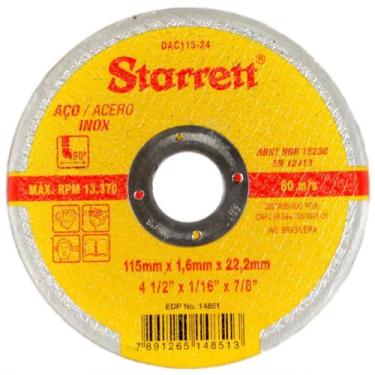 Imagem de Disco De Corte Para Aço Carbono E Inox 115 X 22,23mm Starrett DAC115-2