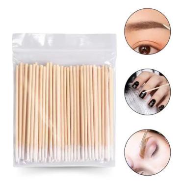 Imagem de 500 Palitos Algodão Descartável Manicure Design Sobrancelha - Arte Sed