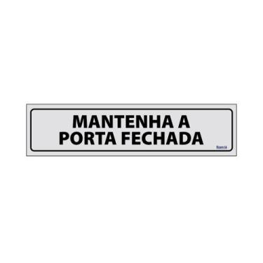 Imagem de Placa De Sinalização Mantenha A Porta Fechada 30x7 Ecom IA - B-514 F9e