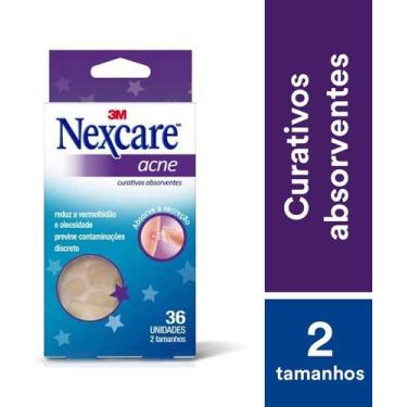 Imagem de Curativo Absorvente Para Acne Nexcare 36 Unidades 2 Tamanhos