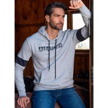 Imagem de Blusão Moletom Aleatory NY Cinza com Capuz-Masculino