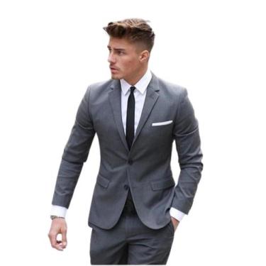 Imagem de Terno Masculino Italiano Premium Paletó e Calça - Fressart, Cinza escu
