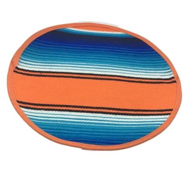 Imagem de Autêntico porta-tortilha mexicana de pano. Tortillera Mexicana forno de micro-ondas seguro para milho, taco de farinha, burrito, quesadilla, pão e roti. Tortillero Mexicano (laranja)