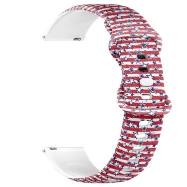 Imagem de Pulseira de silicone macia de silicone compatível com Garmin Forerunner 165/165 Music, Forerunner 35/45/45S, 20 mm, para relógio esportivo (4 de julho, Dia da Independência dos EUA)