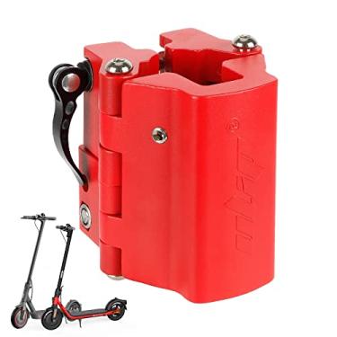 Imagem de ulip Braçadeira dobrável de alumínio para scooters elétricas, peças de trava robusta, acessórios para Xiaomi M365 Pro Pro2 1S MI3 Lite e Ninebot F20 F25 F30 F40 Series (vermelho)