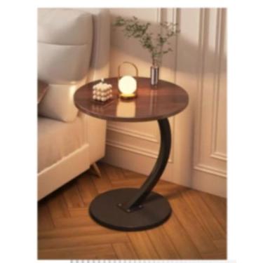 Imagem de Mesa Decorativa Lateral Redonda Apoio Sofá Cama Multiuso - Y888, preto