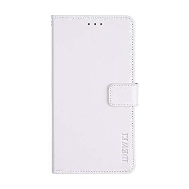 Imagem de NEKOYA Capa compatível com LG X Power 2, capa carteira flip de couro com compartimento para cartão, suporte e fecho magnético, capa para LG X Power 2 branca