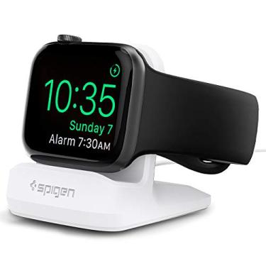 Imagem de Spigen S350 Projetado para Apple Watch Charger Stand Apple Watch Ultra 2/Ultra 49mm, Series 10 46/42mm, 9/8/7 45/41mm, SE2/SE/6/5/4 44/40mm, 3/2/1 42/38mm TPU com base estável antiderrapante - Branco