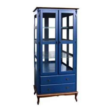 Imagem de Cristaleira 205x100cm 2 Portas Vidro - 2Gavetas + Prateleiras Vidro e 