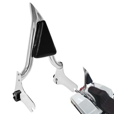 Imagem de Almofada traseira destacável Sissy Bar do passageiro compatível com Harley Davidson Touring 97-08 Road King Electra Glide Street Glide Descanso traseiro FLHR FLHX FLHT FLTR [55 cm]