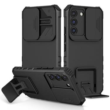 Imagem de Vokuha Capa para Galaxy S22 Plus, capa para Samsung S22+ 5G SM-S906U com suporte para lente de câmera deslizante de grau militar, capa protetora à prova de choque para Samsung Galaxy S22+ preta