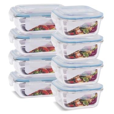 Imagem de Kit 8 Potes Herméticos Marmita Vidro Papinha 640ml e 520ml - U4home, A