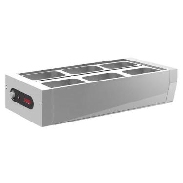 Imagem de Buffet Térmico de Mesa Saro Inox 6 Cubas com Tampa 220V BFM622