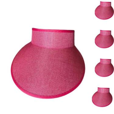Imagem de Kit 5 Viseiras Adulto Infantil De Praia Feminino Proteção Solar Verão 
