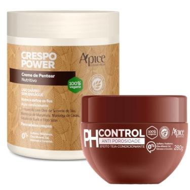 Imagem de Kit Crespo Power Apse Creme De Pentear + Mascara Ph Control Anti Porosidade Capilar 280g