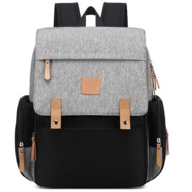 Imagem de Mochila land luxury cor cinza e preto com trocador