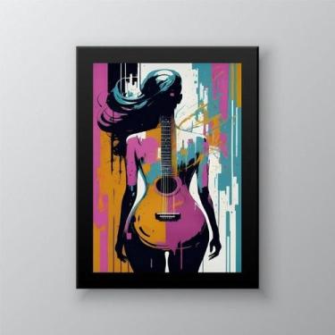 Imagem de Quadro Decorativo Mulher Corpo Violão 45x34cm - com vidro - Quadros On
