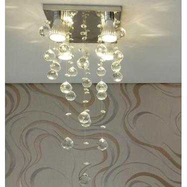 Imagem de lustre de cristal para quarto, sala, escritório com 40cm de altura, ba