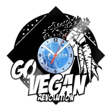 Imagem de Relógio De Parede Disco Vinil Cozinha - Go Vegan - VCZ-031 - Modernart