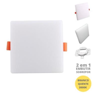 Imagem de Painel 18W LED Borda Infinita Quadrado 2 em 1 Branco Quente 3000K Bivo