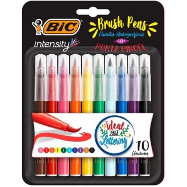 Imagem de Canetinha Ponta Pincel Hidrográfica Intensity BIC 10 Cores