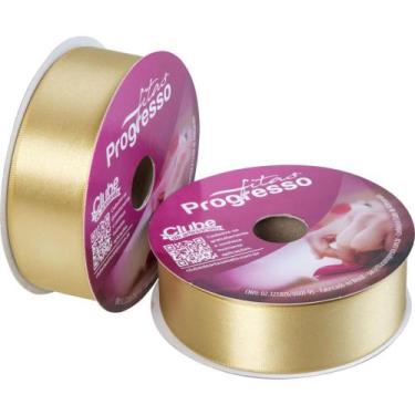 Imagem de Fita de Cetim 38MM X 50M Ouro 228 - Fitas Progresso