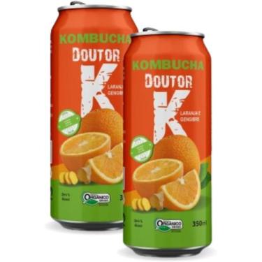 Imagem de Kit Com 02 - Kombucha Orgânica Sabor Laranja e Gengibre 350ml DRK - Ko
