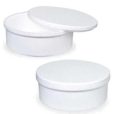 Imagem de Kit /2 Porta Bolo Redondo Isopor Decorar Bolo Fake 13X33Cm - Ka