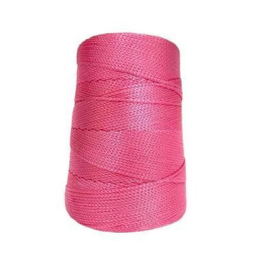 Imagem de Fio Náutico Cordão 500G 3Mm 500M Croche Trico Bolsa Rosa - Rayontex